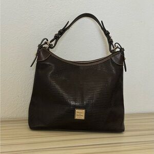 Dooney & Bourke Lizard Embossed Hobo Brown Color Shoulder Bag